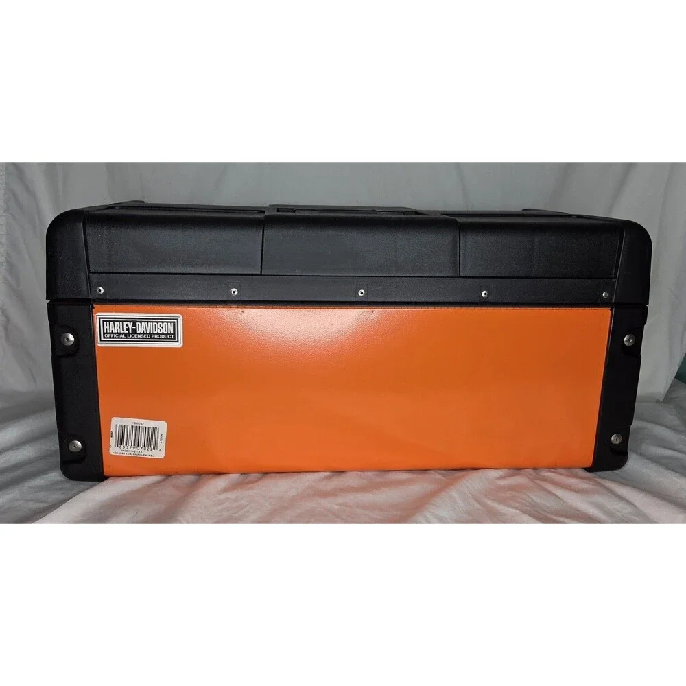 Harley-Davidson Orange and Black 22-Inch Metal & Plastic Toolbox W/ Tray HDDX-22